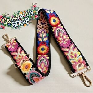 Floral Embroidered Crossbody Strap New
